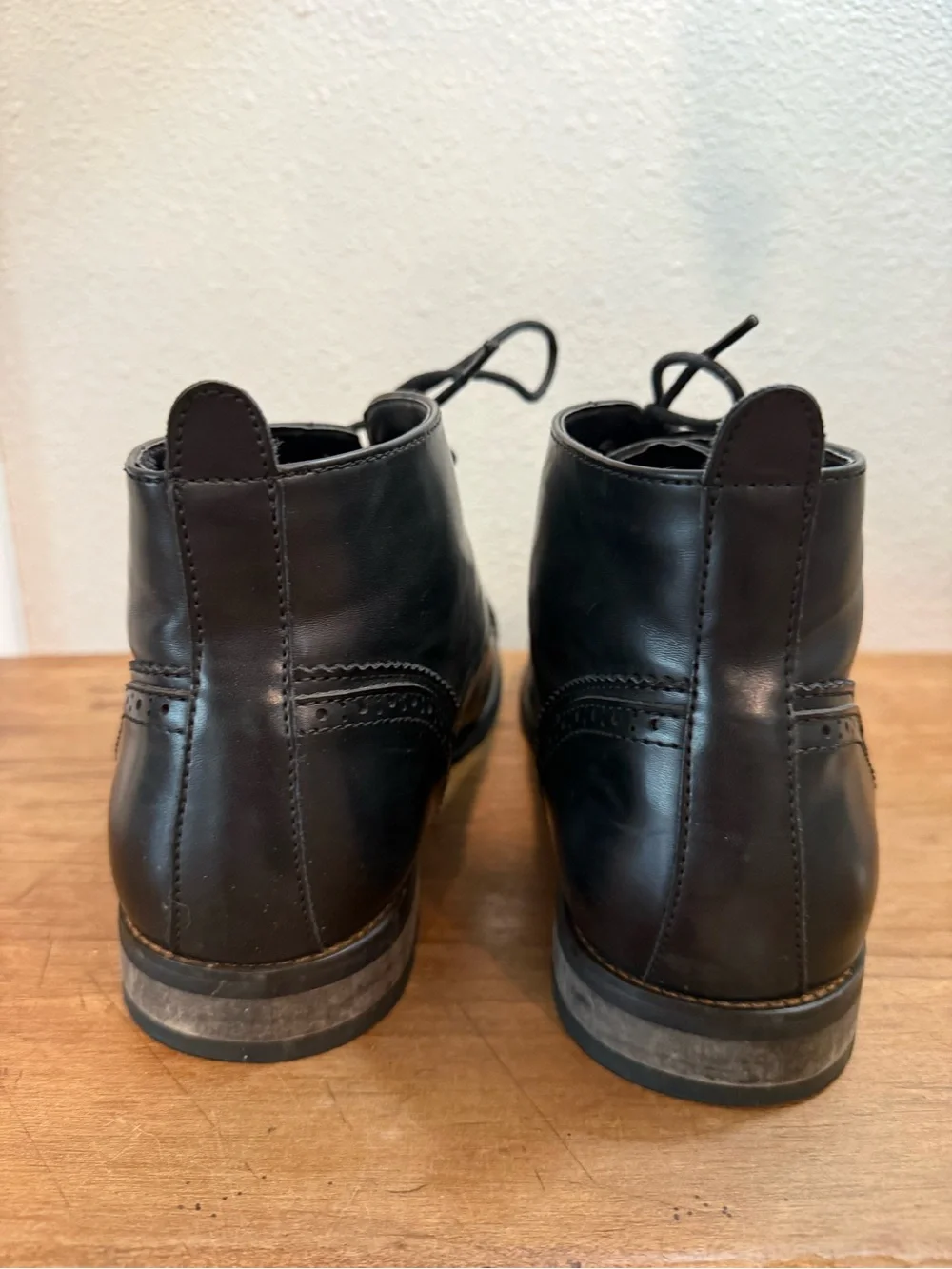Bruno Marc Black Cap Toe Ankle Boots Mens 10 Lace Up Dress Boots